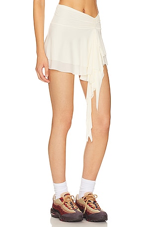 Indah Edie Frill Mini Skirt in Ivory