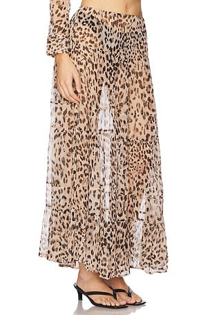 Indah Willow Boho Maxi Skirt in Tan