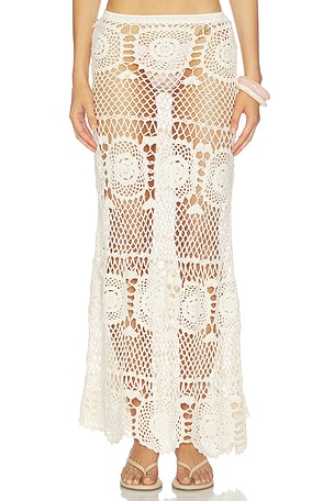 Allegra Solid Flower Maxi Skirt Indah