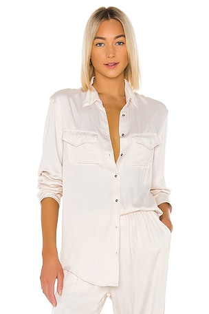 Emma Solid Long Sleeve Button Up Shirt Indah