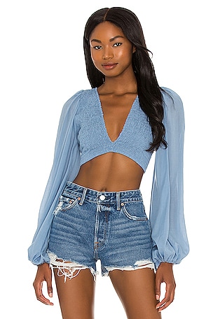 Biru Crop Top Indah