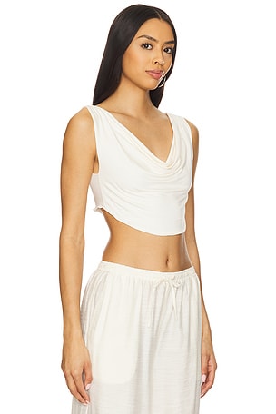 Indah Maha Solid Cowl Neck Vest Top in Ivory