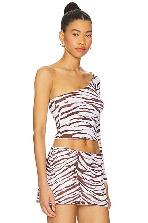 Indah Arlo Long Sleeve Top in Brown