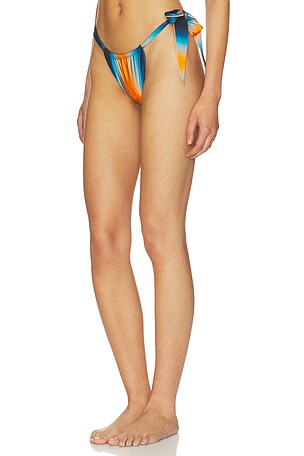 Indah Steph Side Tie Bikini Bottom in Orange,Blue