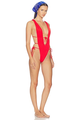 Indah Heart Of Gold Skimpy One Piece in Red. Size XS. Also