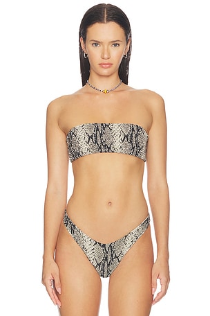 Hall Printed Bandeau Bikini Top Indah