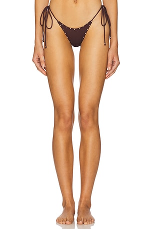 Reba Skimpy Solid Studded Side Ties Bikini Bottom Indah