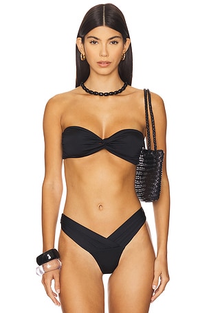 Lara Solid Twist Front Sliding Sides Bikini Top Indah
