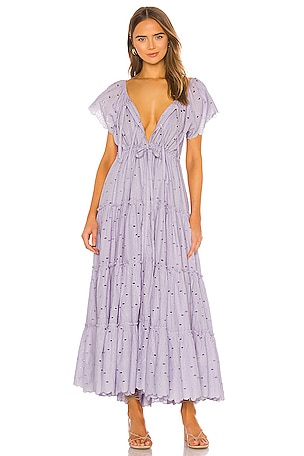 maxi dress colourful Cotton Floral Pleated Maxi Dress