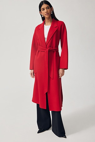 Celia Belted Double Face Coat Ivy Oak