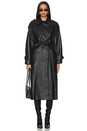 Lilith Leather Trench Coat Ivy Oak