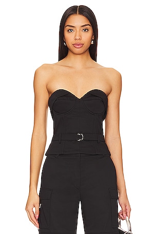Madison Strapless Corset Gown- Black