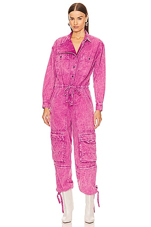 Jordan Short Sleeve Zip Front Jumpsuit - Pink Punch – Pistola Denim