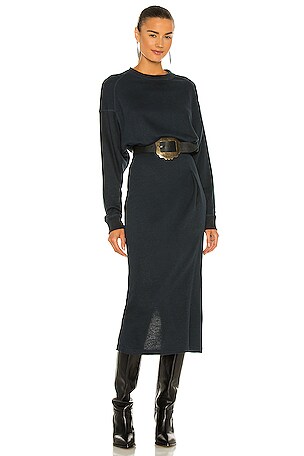 staud teresa midi dress Tanya Taylor | Teresa Knit Dress | Navy Blue Midi Dress
