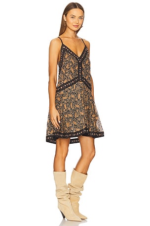 Isabel Marant Etoile Danielle Mini Dress in Black,Brown
