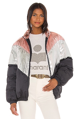 Isabel Marant Etoile Kristeno Jacket in Rose Gold & Faded Black