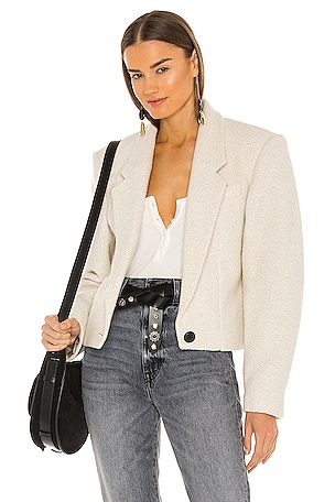 Isabel Marant Etoile Maden Cropped Blazer in Ecru | REVOLVE
