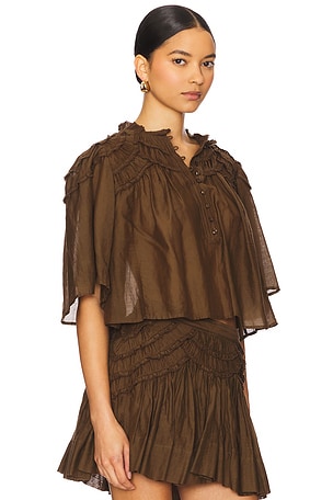 Isabel Marant Etoile Carmen Top in Chocolate. Size 44/12. Also