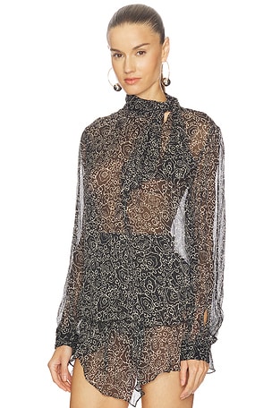 Isabel Marant Etoile Leona Top in Black