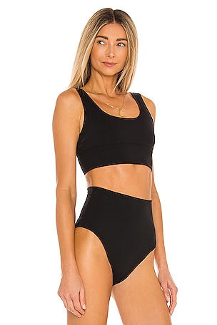 It's Now Cool Contour Crop Bikini Top in Black