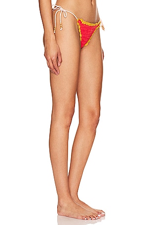 It's Now Cool The Crochet Tie Bikini Bottom in Orange