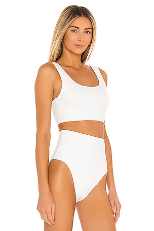 It's Now Cool Contour Crop Bikini Top in White