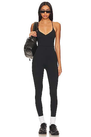 Beyond Yoga Spacedye Daring Jumpsuit in Black. Size XS, M, L, XL.