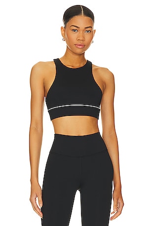 Beyond Yoga T-Back Luxe Sports Bra in Check Flower