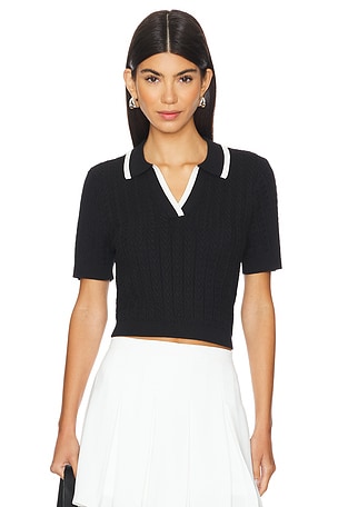 Cable Knit Crop Top Polo IVL Collective