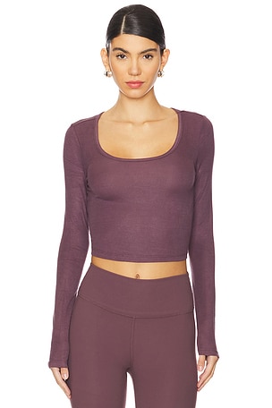 Long Sleeve Cropped Scoop Neck Top IVL Collective