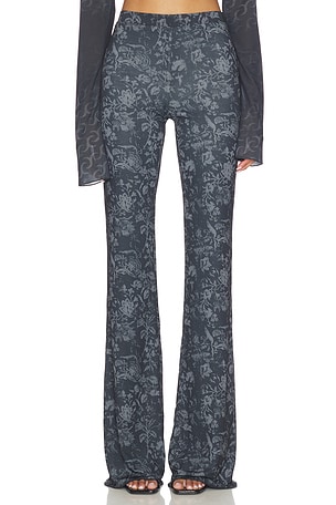 Flared Mesh Trouser Jade Cropper