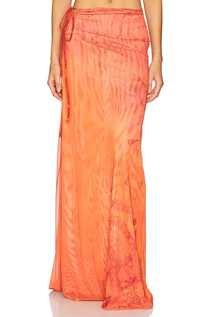 Jade Cropper Reversible Maxi Skirt in Red