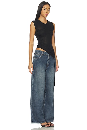 Jade Cropper Layered Sheer Top in Black