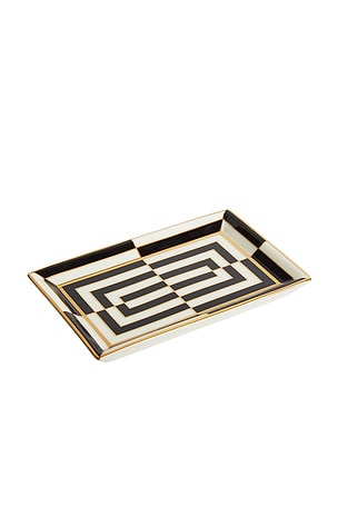 Jonathan Adler Op Art Rectangle Tray in Black & White