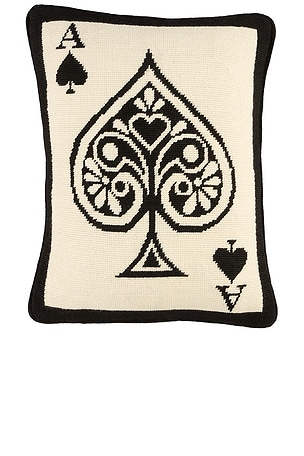 Dealer's Choice Ace Of Spades Needlepoint Pillow Jonathan Adler