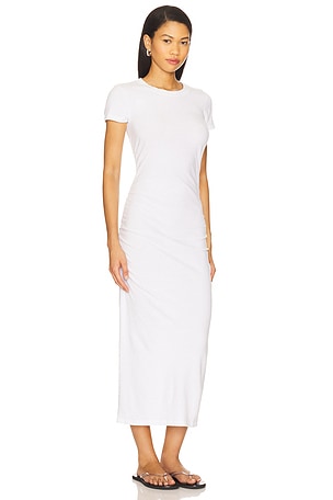 James Perse Rushed T-shirt Dress in White
