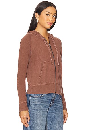 James Perse Zip Hoodie in Brown