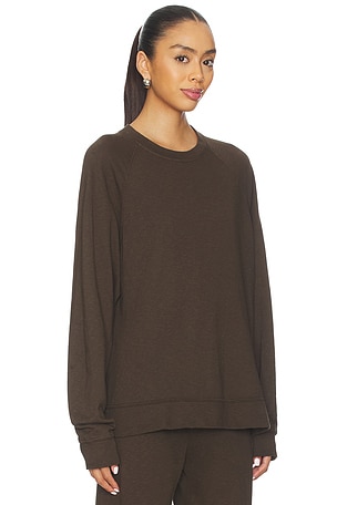 James Perse Boyfriend Raglan Sweatshirt in Brown. Size 2 (S/M). Also