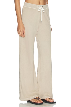 James Perse Wide Leg Sweatpant in Beige