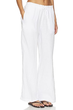James Perse Paperbag Waist Linen Pant in White