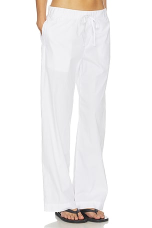 James Perse Cotton Linen Stretch Poplin Pant in White