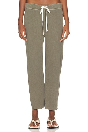 James Perse Vintage French Terry Cutoff Sweatpant in Olive