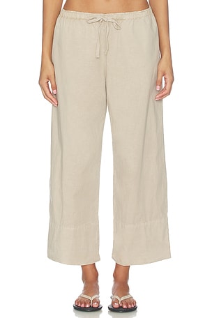 Cotton Linen Stretch Cropped Poplin Pant James Perse