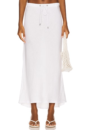 Bias Cut Linen Drawsting Skirt James Perse