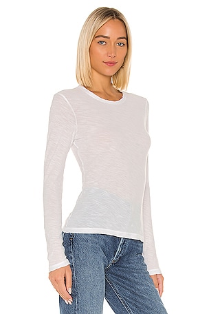 James Perse Long Sleeve Crew in White
