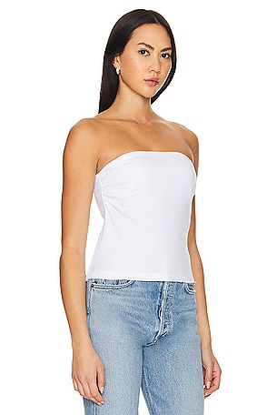 James Perse Twisted Tube Top in White