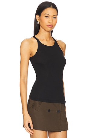 James Perse Ribbed Cami Tank Top in Black