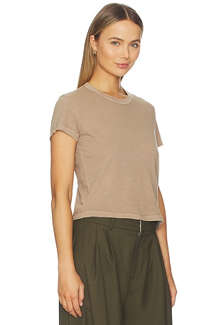 James Perse Shrunken Crew Neck Tee in Beige