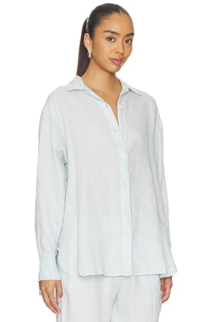 James Perse Lightweight Canvas Linen Shirt in Baby Blue