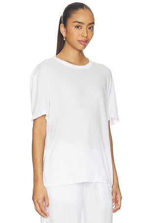 James Perse Crepe Jersey Oversized Crew Tee in White